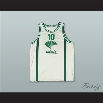 Unicaja Baloncesto Malaga Spain 10 White Basketball Jersey