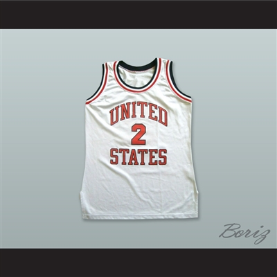 United States 2 White Basketball Jersey