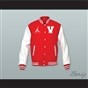 Urkel Vanderbilt Muskrats High School Red Wool and White Lab Leather Varsity Letterman Jacket