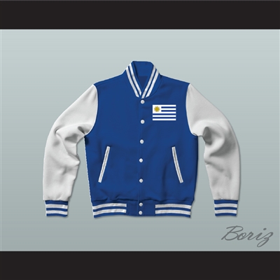 Uruguay Varsity Letterman Jacket-Style Sweatshirt