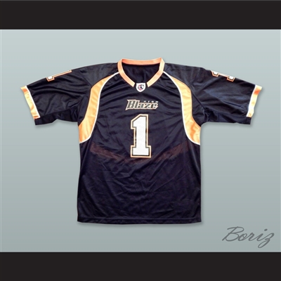 Utah Blaze 1 Black Football Jersey