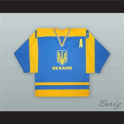 Vadim Shakhraychuk 10 Ukraine National Team Blue Hockey Jersey
