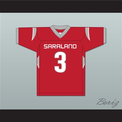 Velus Jones Jr. 3 Saraland High School Spartans Red Football Jersey 1