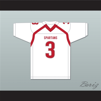 Velus Jones Jr. 3 Saraland High School Spartans White Football Jersey 1