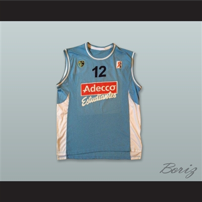 Rafa Vidaurreta 12 CB Estudiantes Madrid Spain Light Blue Basketball Jersey