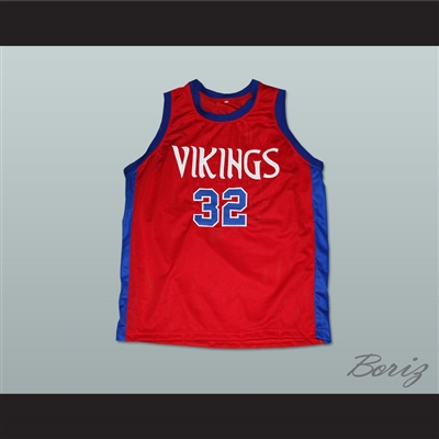Magic Johnson 32 Lansing Everett High School Vikings Basketball Jersey Red