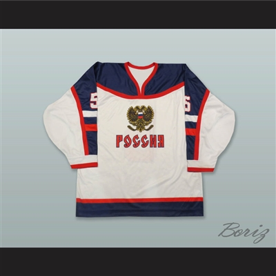 Vishnevski 5 Russia White Hockey Jersey