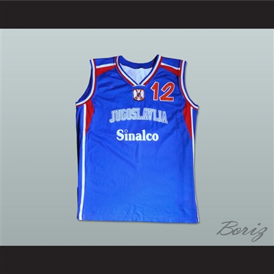 Vlade Divac 12 Yugoslavia Basketball Jersey
