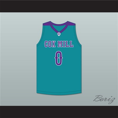 Wendell Moore Jr 0 Cox Mill High School Chargers Teal Basketball Jersey 1