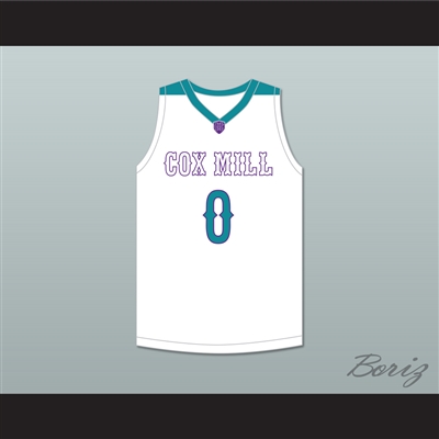 Wendell Moore Jr 0 Cox Mill High School Chargers White Basketball Jersey 1