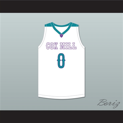 Wendell Moore Jr 0 Cox Mill High School Chargers White Basketball Jersey 2