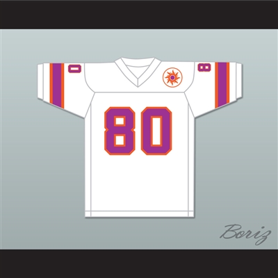 1974-75 WFL Dave Williams 80 Southern California Sun Home Football Jersey with Patch