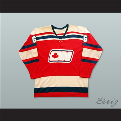 WHA 1972-73 Ottawa Nationals Brian Gibbons 6 Away Hockey Jersey