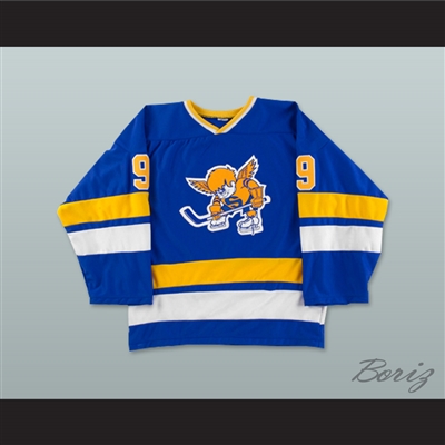 WHA 1973-74 Minnesota Fighting Saints George Morrison 9 Away Hockey Jersey