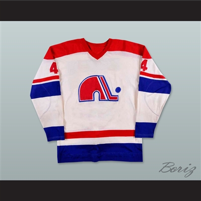 WHA 1973-74 Quebec Nordiques Francois Lacombe 4 Home Hockey Jersey