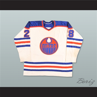 WHA 1978-79 Edmonton Oilers Dave Dryden 28 Home Hockey Jersey
