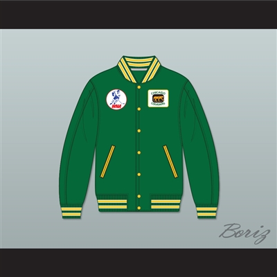 WHA Chicago Cougars Green Varsity Letterman Jacket-Style Sweatshirt 1