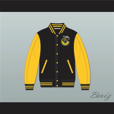 WHA Cincinnati Stingers Black and Yellow Varsity Letterman Jacket-Style Sweatshirt 2