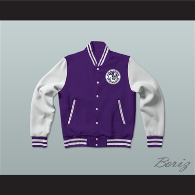 WHA Cleveland Crusaders Purple and White Varsity Letterman Jacket-Style Sweatshirt 2