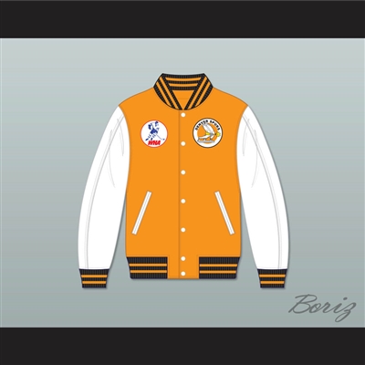 WHA Denver Spurs Orange and White Varsity Letterman Jacket-Style Sweatshirt 1