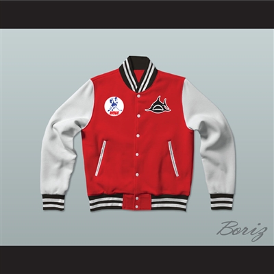 WHA Los Angeles Sharks Red and White Varsity Letterman Jacket-Style Sweatshirt 1