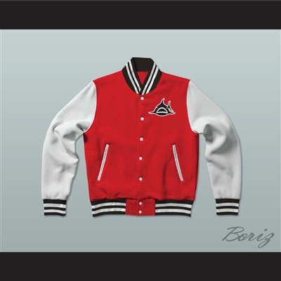 WHA Los Angeles Sharks Red and White Varsity Letterman Jacket-Style Sweatshirt 2