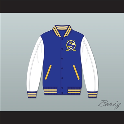 WHA Minnesota Blue and White Varsity Letterman Jacket-Style Sweatshirt 2