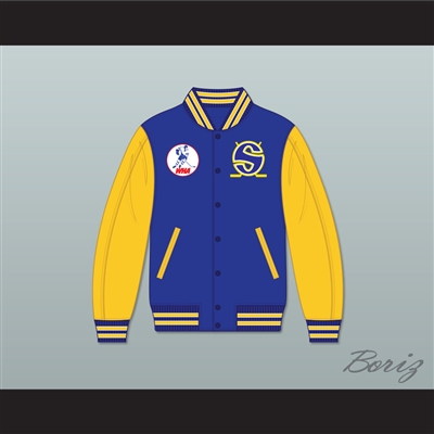WHA Minnesota Blue and Yellow Varsity Letterman Jacket-Style Sweatshirt 1