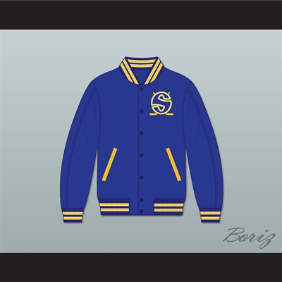 WHA Minnesota Blue Varsity Letterman Jacket-Style Sweatshirt 2