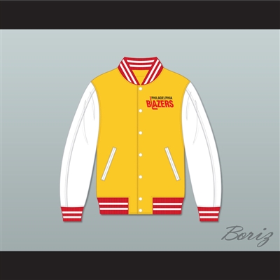 WHA Philadelphia Blazers Yellow and White Varsity Letterman Jacket-Style Sweatshirt 2