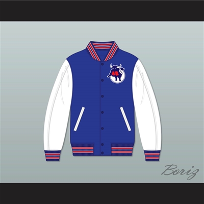 WHA Toronto Toros Blue and White Varsity Letterman Jacket-Style Sweatshirt 2