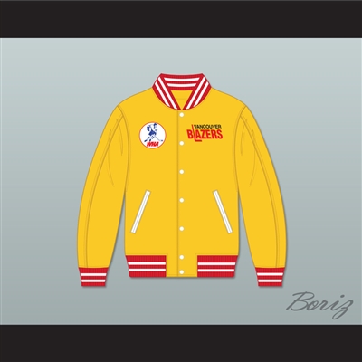 WHA Vancouver Blazers Yellow Varsity Letterman Jacket-Style Sweatshirt 1