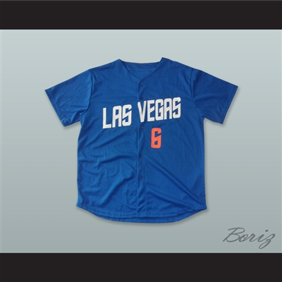 Wally Backman 6 Las Vegas 51s Blue Baseball Jersey