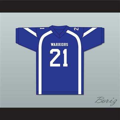 Dennis Washington 21 Liberty Christian School Warriors Blue Football Jersey