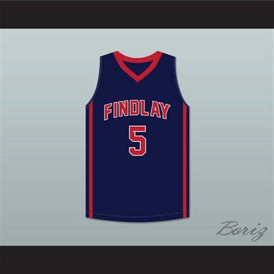 P. J. Washington 5 Findlay Prep Navy Blue Basketball Jersey 2