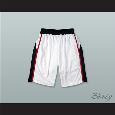 White Black and Red Basketball Shorts