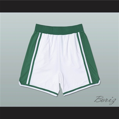 White and Green Basketball Shorts