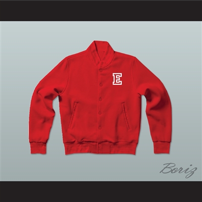 East High School Wildcats Red Varsity Letterman Jacket-Style Sweatshirt