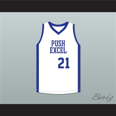 Dominique Wilkins 21 Push Excel Pro Basketball Classic White Basketball Jersey 1985 Charity Event