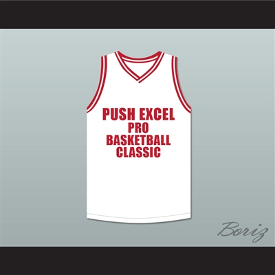 Dominique Wilkins 21 Push Excel Pro Basketball Classic White Basketball Jersey 1988 Charity Event