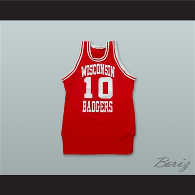Wisconsin Badgers 10 Red Basketball Jersey