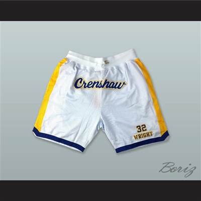 Monica Wright 32 Crenshaw High School White Basketball Shorts