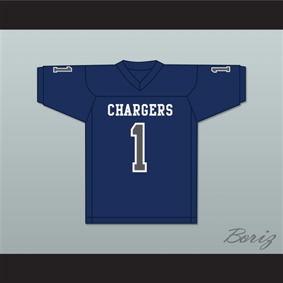 Zach Wilson 1 Corner Canyon High School Chargers Navy Blue Football Jersey 1
