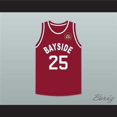 Saved By The Bell Zack Morris 25 Bayside Tigers Away Basketball Jersey Includes Tiger Patch