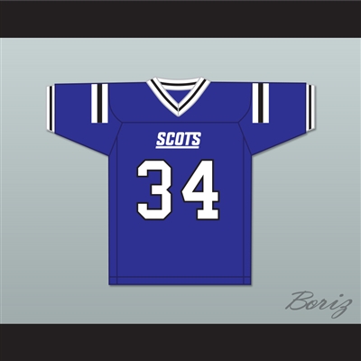 Zamir White 34 Scotland High School Fighting Scots Blue Football Jersey 1