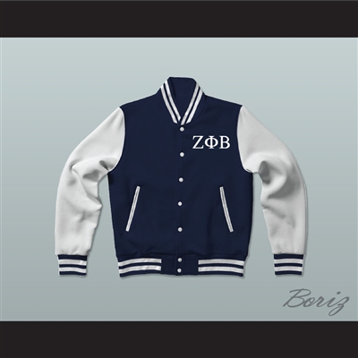 Zeta Phi Beta Sorority Varsity Letterman Jacket-Style Sweatshirt