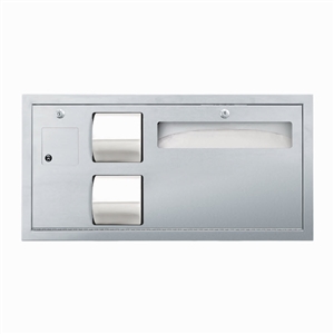 ASI 0487-L Horizontal Combination Toilet Paper Holder, Waste  Disposal, and Seat Cover Dispenser image