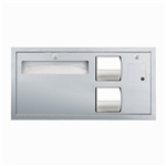 ASI 0487-R Horizontal Combination Toilet Paper Holder, Waste  Disposal, and Seat Cover Dispenser image