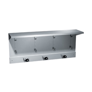 ASI 1308-3 34" Utility Shelf with Mop and Broom Holder, 3 Holders and 4 Hooks