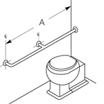 Bradley 8120-003480 48 Inch Two Wall Grab Bar